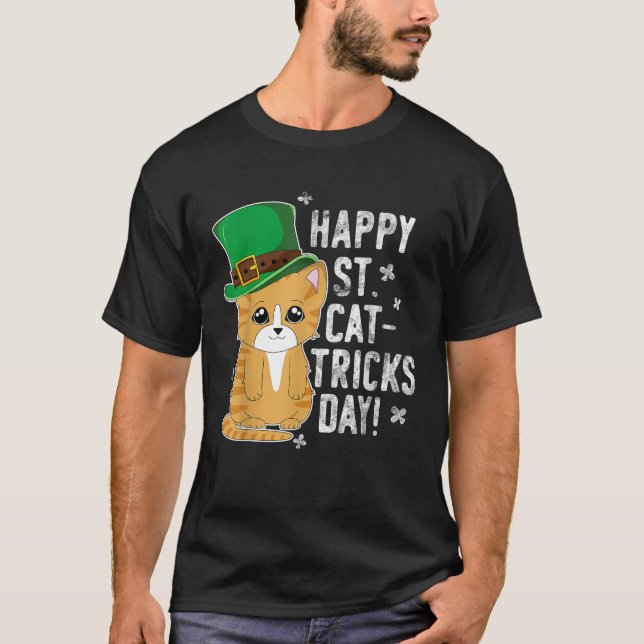 Happy St Patricks Day  Cat Kitten Cattys Catricks  T-Shirt (Vorderseite)
