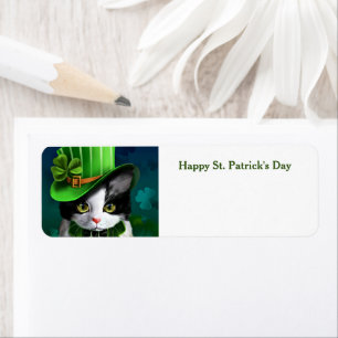 Happy St. Patrick's Day Cat Rücksendetikett