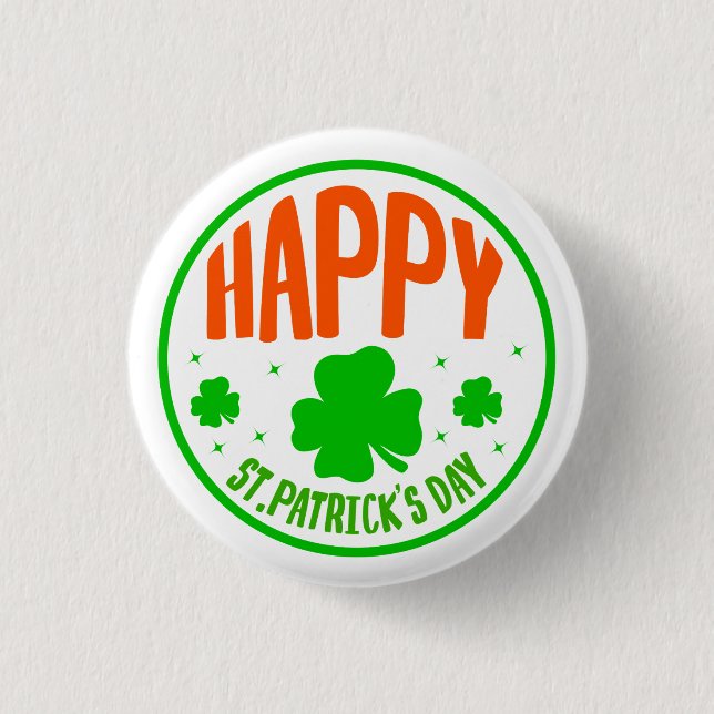 Happy St. Patrick's Day Circle Design-63501 Button (Vorderseite)
