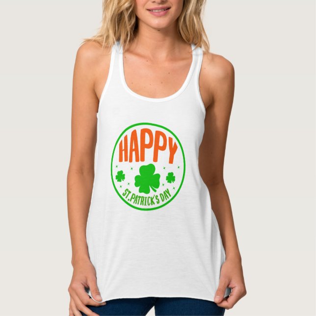 Happy St. Patrick's Day Circle Design-63501 Tank Top (Vorderseite)