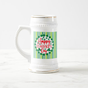 Happy St. Patrick's Day Circle Design-63502 Bierglas