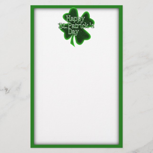 Happy St. Patricks Day Clover Briefpapier (Vorderseite)
