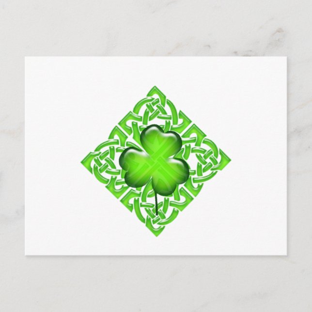 Happy St. Patrick's Day Clover Geschenk Postkarte (Vorderseite)