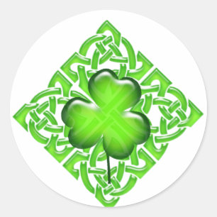 Happy St. Patrick's Day Clover Kleeblatt Lucky Luc Runder Aufkleber