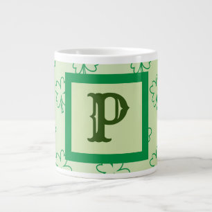 Happy St Patrick's Day Clover Kleeblatt Monogramm Jumbo-Tasse