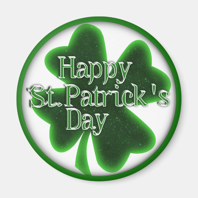 Happy St. Patrick's Day Clover Magnet (Vorne)