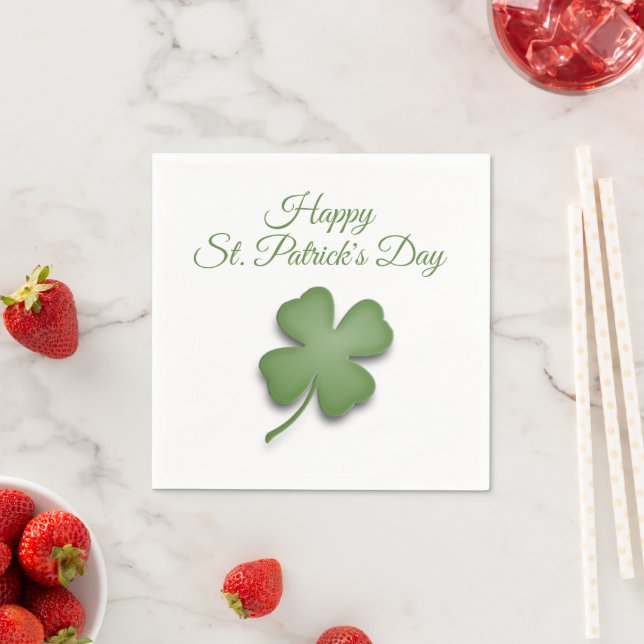 Happy St Patrick's Day Clover Serviette (Beispiel)