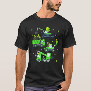 Happy St Patricks Day Crane Truck Bau Tod T-Shirt