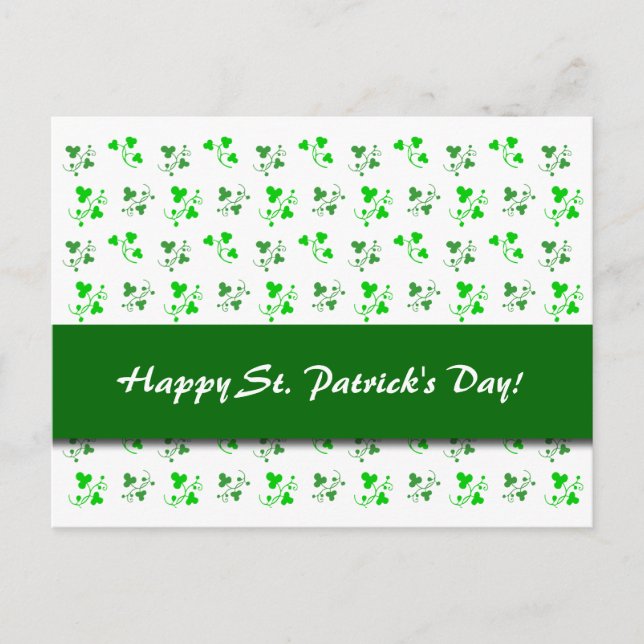 Happy St. Patrick's Day Custom Kleeblatt Postcard Postkarte (Vorderseite)