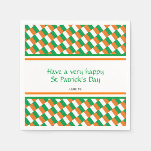 Happy St Patricks Day Custom Patriotic Irish Flag Serviette