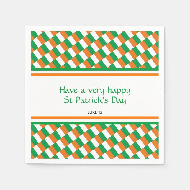 Happy St Patricks Day Custom Patriotic Irish Flag Serviette (Vorderseite)