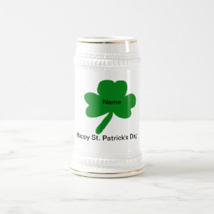 Happy St. Patrick's Day Customize YOUR Name Stein Bierglas