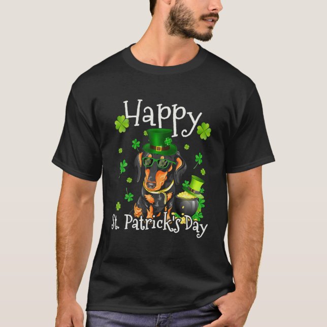 Happy St Patrick's Day Dackel Dog Irish Dachshu T-Shirt (Vorderseite)