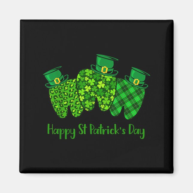 Happy St Patrick's Day Dental Istant Tooth Irish G Magnet (Vorne)