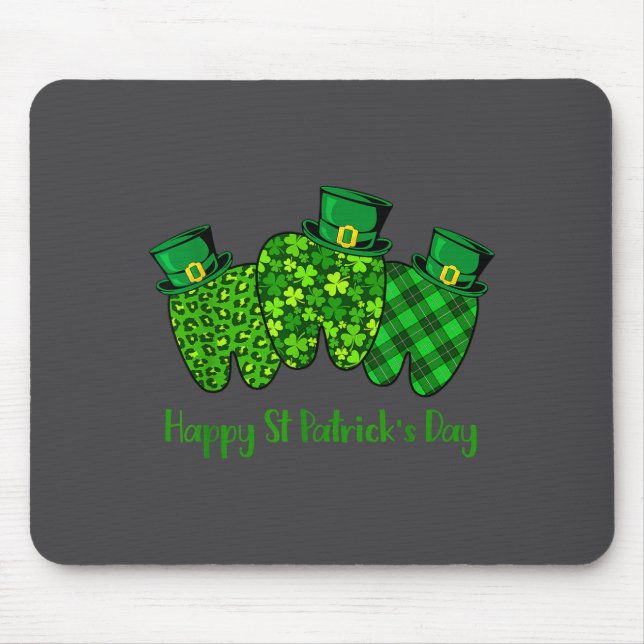 Happy St Patrick's Day Dental Istant Tooth Irish G Mousepad (Vorne)