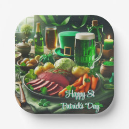 Happy St Patrick's Day Dinner Paper Plate Pappteller