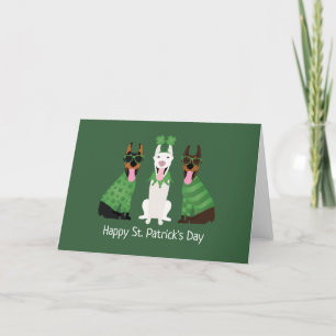 Happy St Patricks Day Dobermann Hunde Feiertagskarte
