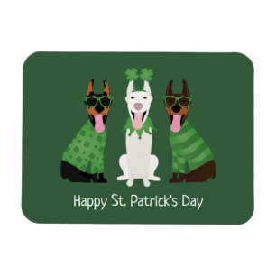 Happy St Patricks Day Dobermann Hunde Magnet