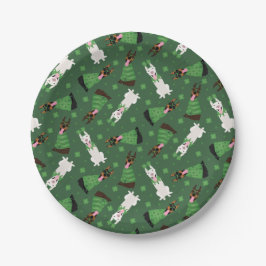 Happy St Patricks Day Dobermann Hunde Pappteller