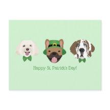 Happy St Patricks Day Dog Faces