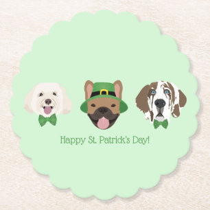 Happy St Patricks Day Dog Faces Untersetzer