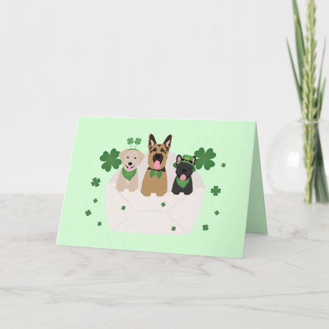Happy St Patricks Day Dog Mail Feiertagskarte (Vorderseite)