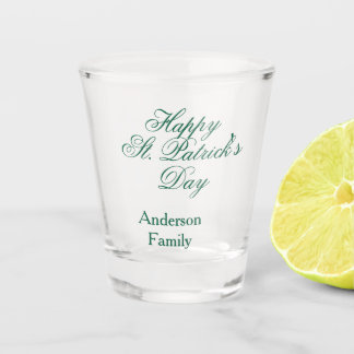 Happy St. Patrick's day family name green sminimal Schnapsglas