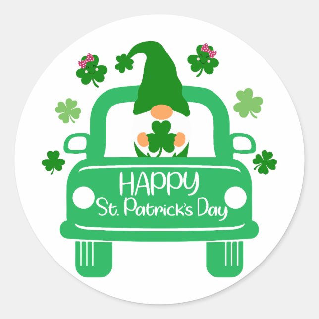 Happy St. Patrick's Day - Feiern Sie mit Irish Che Runder Aufkleber (Vorderseite)