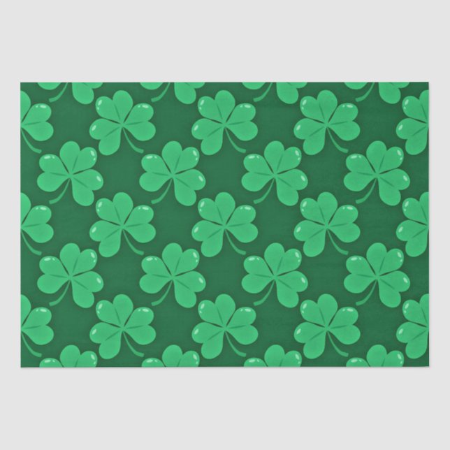 Happy St. Patrick's Day festliche Kleeblätter Seidenpapier (Vorderseite)
