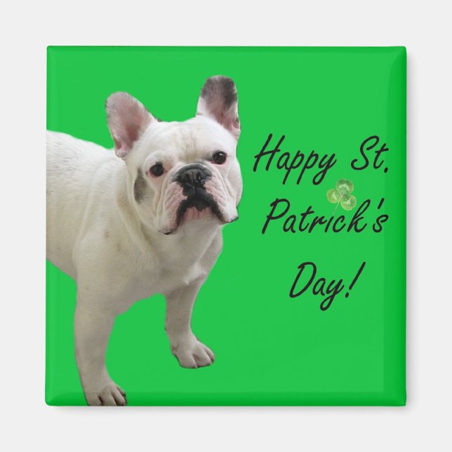 Happy St. Patrick's Day French Bulldog Magnet (Vorne)