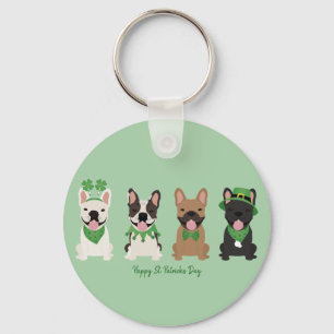 Happy St Patricks Day French Bulldogs Schlüsselanhänger