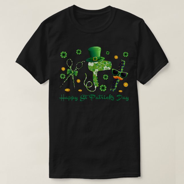 Happy St Patrick's Day Friseur auch T-Shirt (Design vorne)
