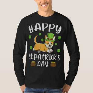 Happy St Patrick's Day Funy Saint Patricks Corgi D T-Shirt