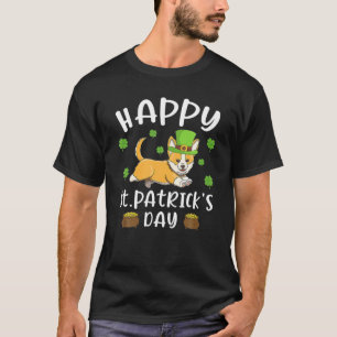 Happy St Patrick's Day Funy Saint Patricks Corgi D T-Shirt