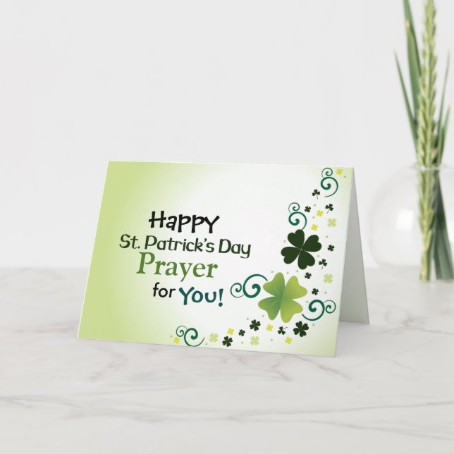 Happy St. Patrick's Day Gebet für Ihre Karte (Vorderseite)