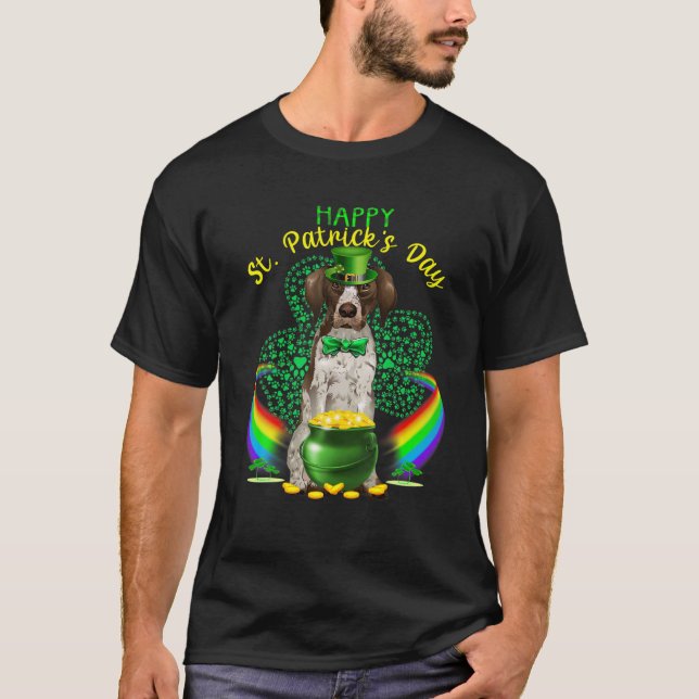 Happy St Patricks Day German Shorthaired Leprechau T-Shirt (Vorderseite)