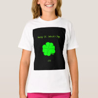 Happy St. Patrick's Day Girls White Basic T Shirt