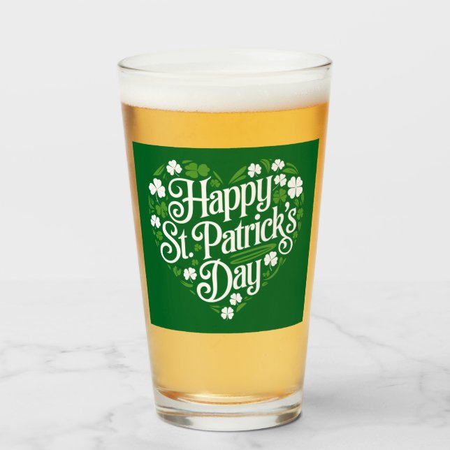 Happy St Patrick's Day Glas (Vorne (Gefüllt))