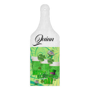 Happy St. Patrick's Day Glass Cutting Board Schneidebrett