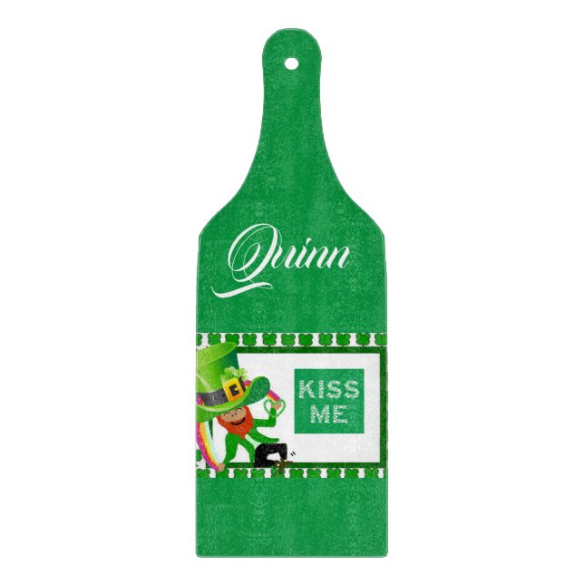 Happy St. Patrick's Day Glass Cutting Board Schneidebrett (Vorderseite)