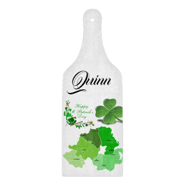 Happy St. Patrick's Day Glass Cutting Board Schneidebrett (Vorderseite)