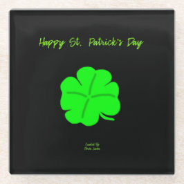 Happy St. Patrick's Day Glass Untersetzer