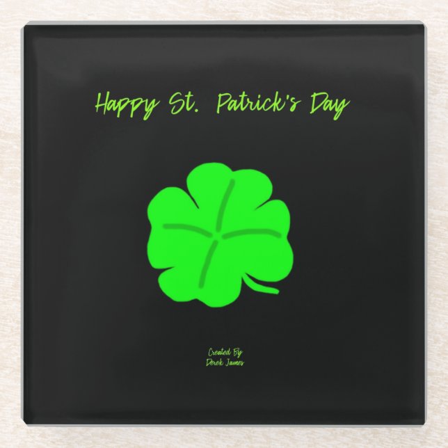 Happy St. Patrick's Day Glass Untersetzer (Vorderseite)