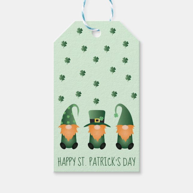 Happy St Patricks Day Gnome Pattern Geschenkanhänger (Vorderseite)