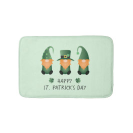 Happy St Patricks Day Gnomes Green Badematte