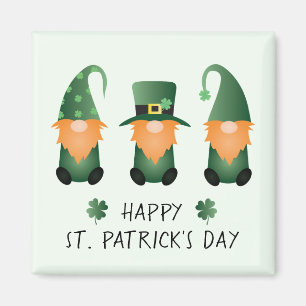 Happy St Patricks Day Gnomes Green Magnet