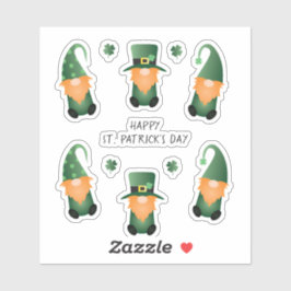 Happy St Patricks Day Gnomes Green Orange Aufkleber