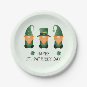 Happy St Patricks Day Gnomes Green Orange Pappteller