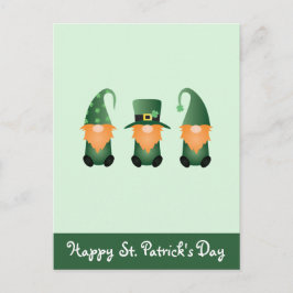 Happy St Patricks Day Gnomes Green Orange Postkarte