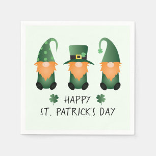 Happy St Patricks Day Gnomes Green Orange Serviette